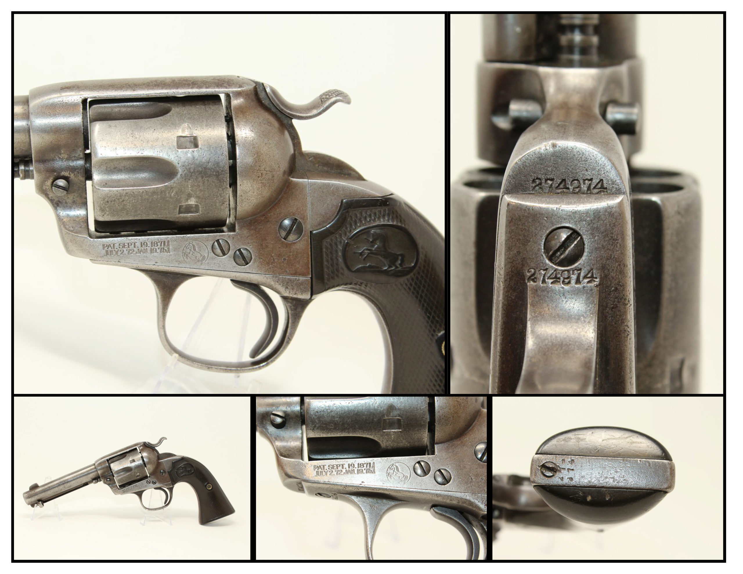 ACollage Colt Bisley Model Frontier Six Shooter Single Action Army