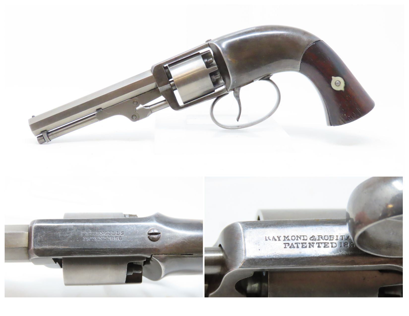 RARE Antique C S PETTENGILL Caliber POCKET Model PERCUSSION Revolver Early Double Action