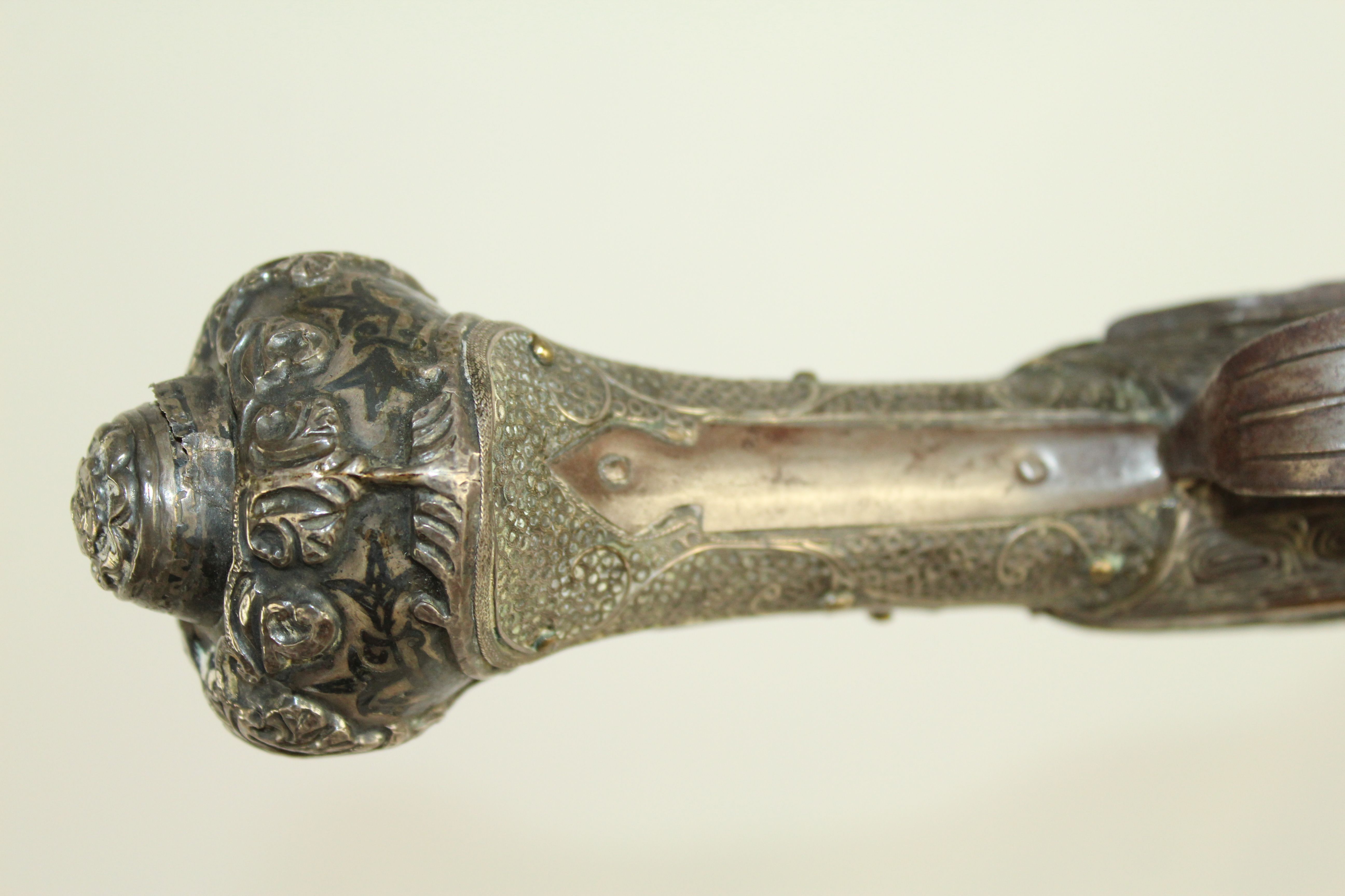 Ottoman Turkish Flintlock Pistol Ornate Engraved Antique Firearm 013