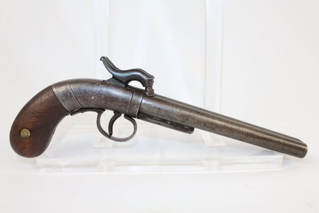 Ethan Allen Double Barrel Pistol SXS Antique Firearms 001 | Ancestry Guns