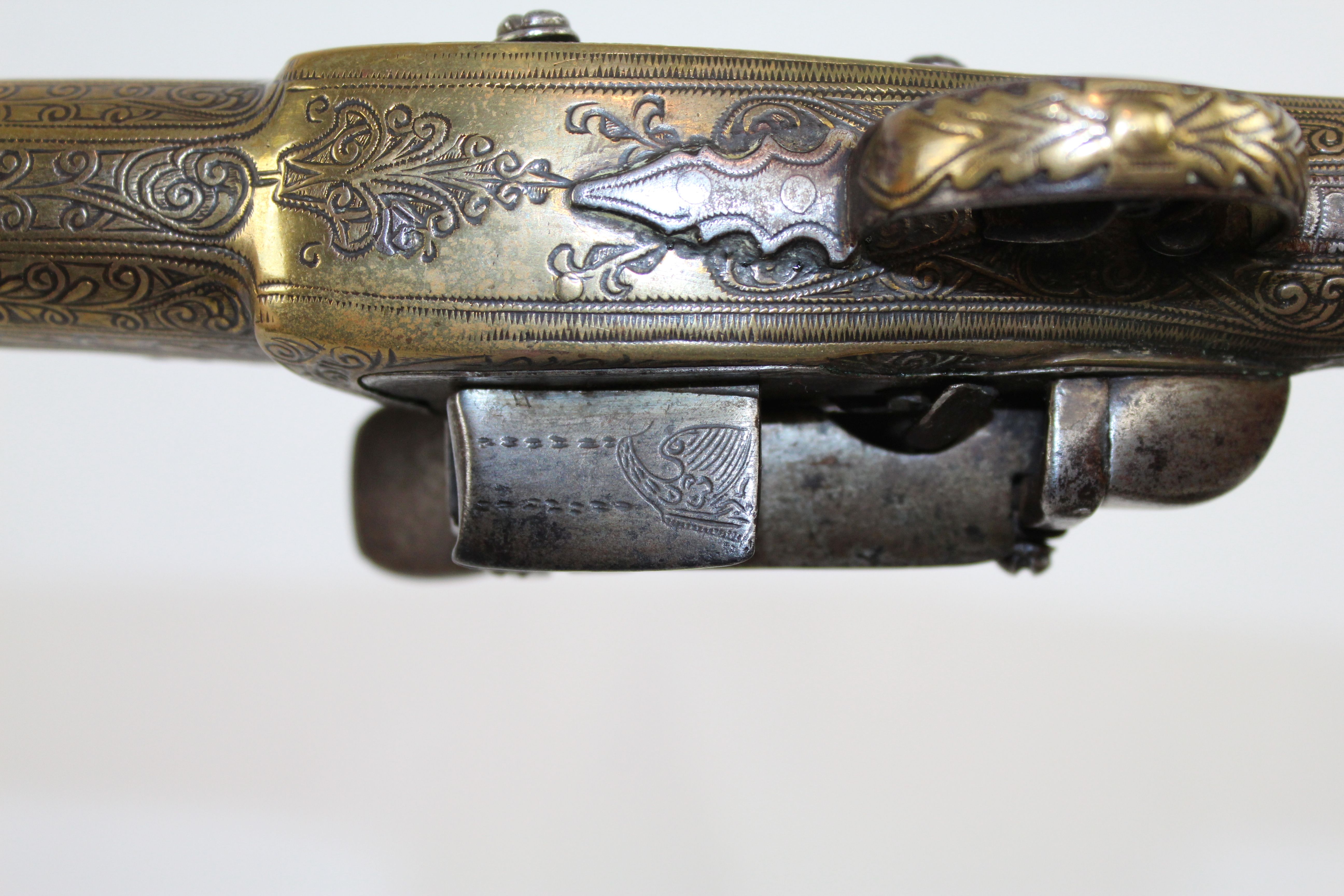 Ottoman Turkish Flintlock Miquelet Pistol Engraved Rattail Antique ...