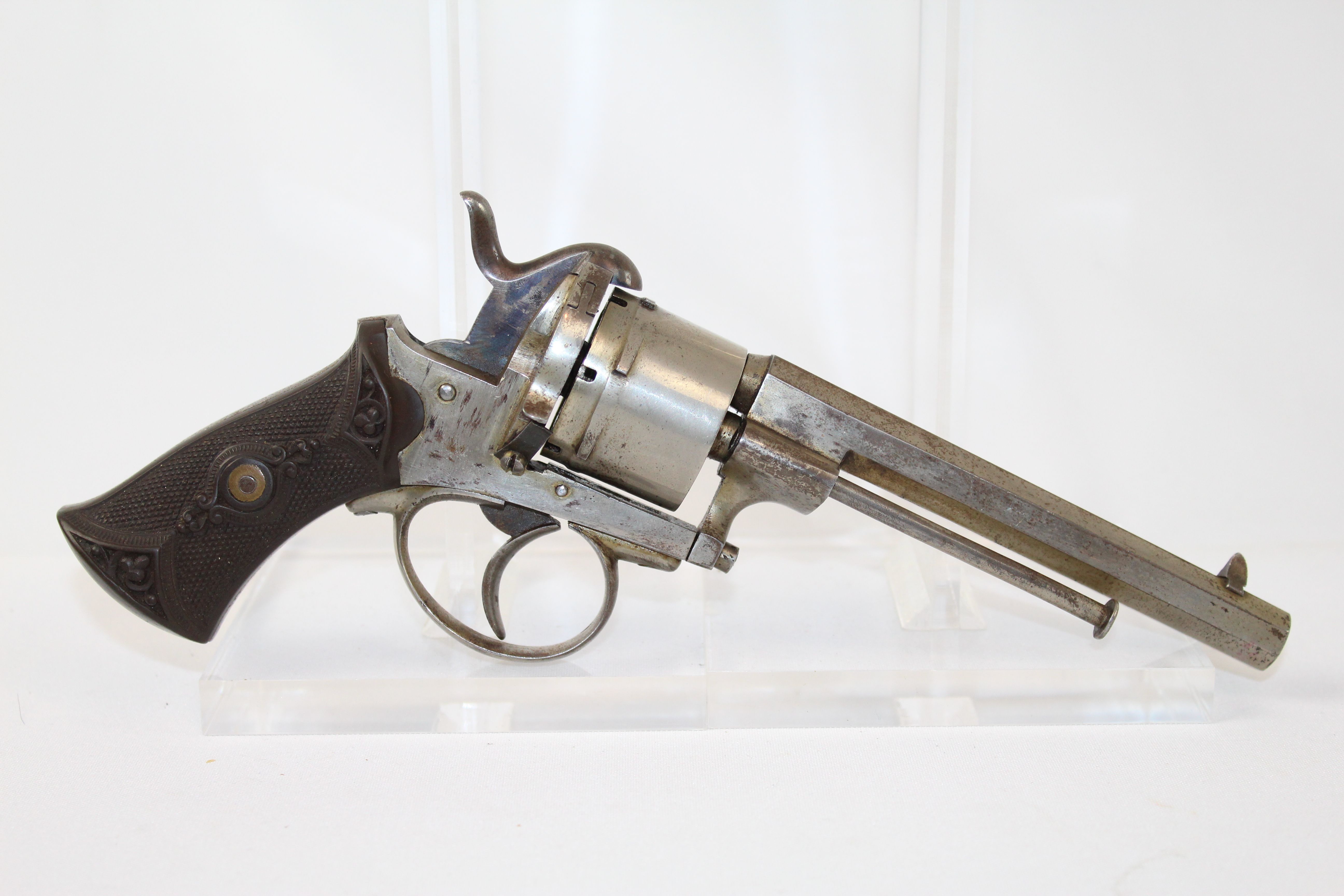 French European Double Action Pinfire Revolver 1870 Antique Firearms ...