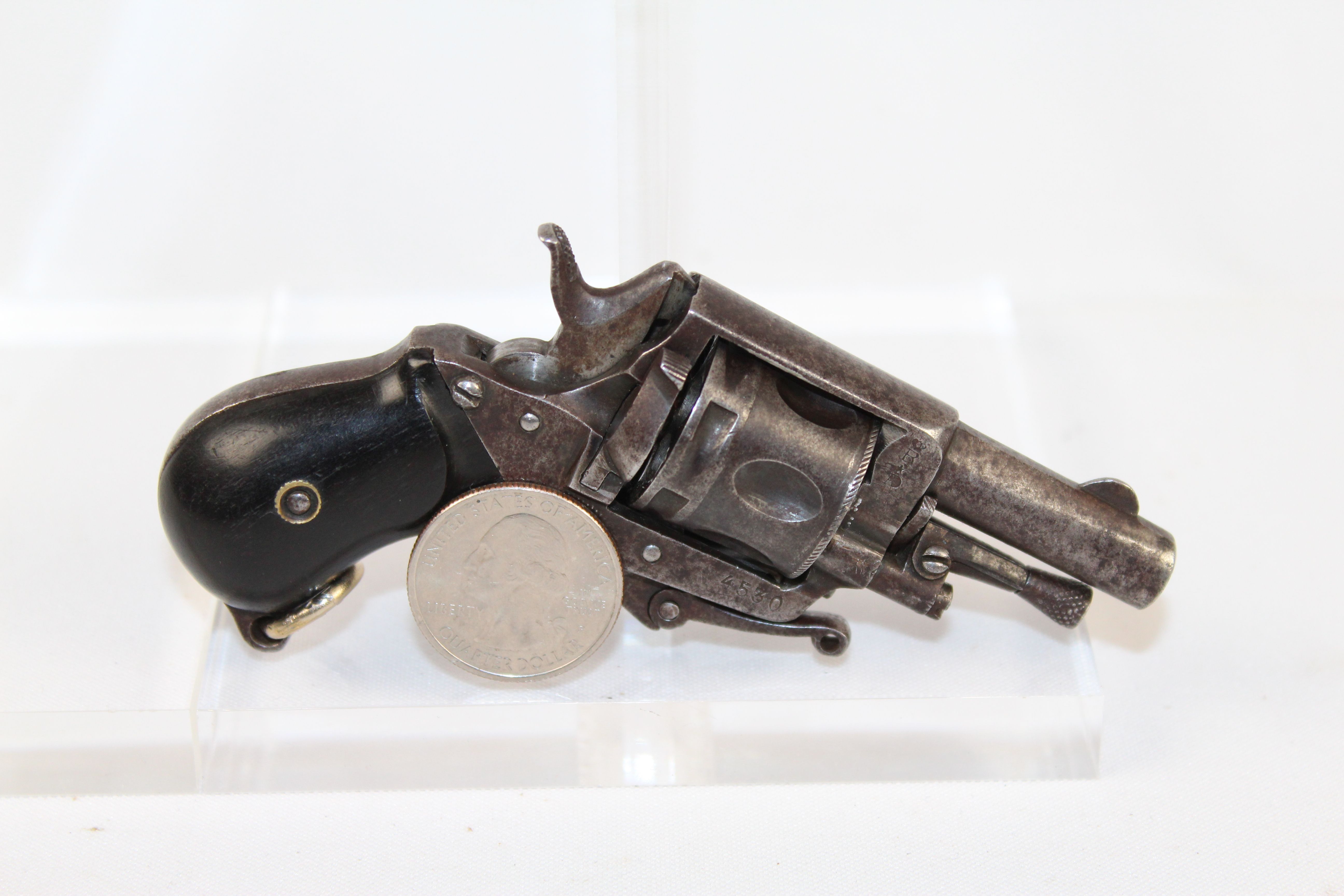 European Belgian Folding Trigger Pocket Revolver 22 Rimfire Short Antique Firearms 001 6527