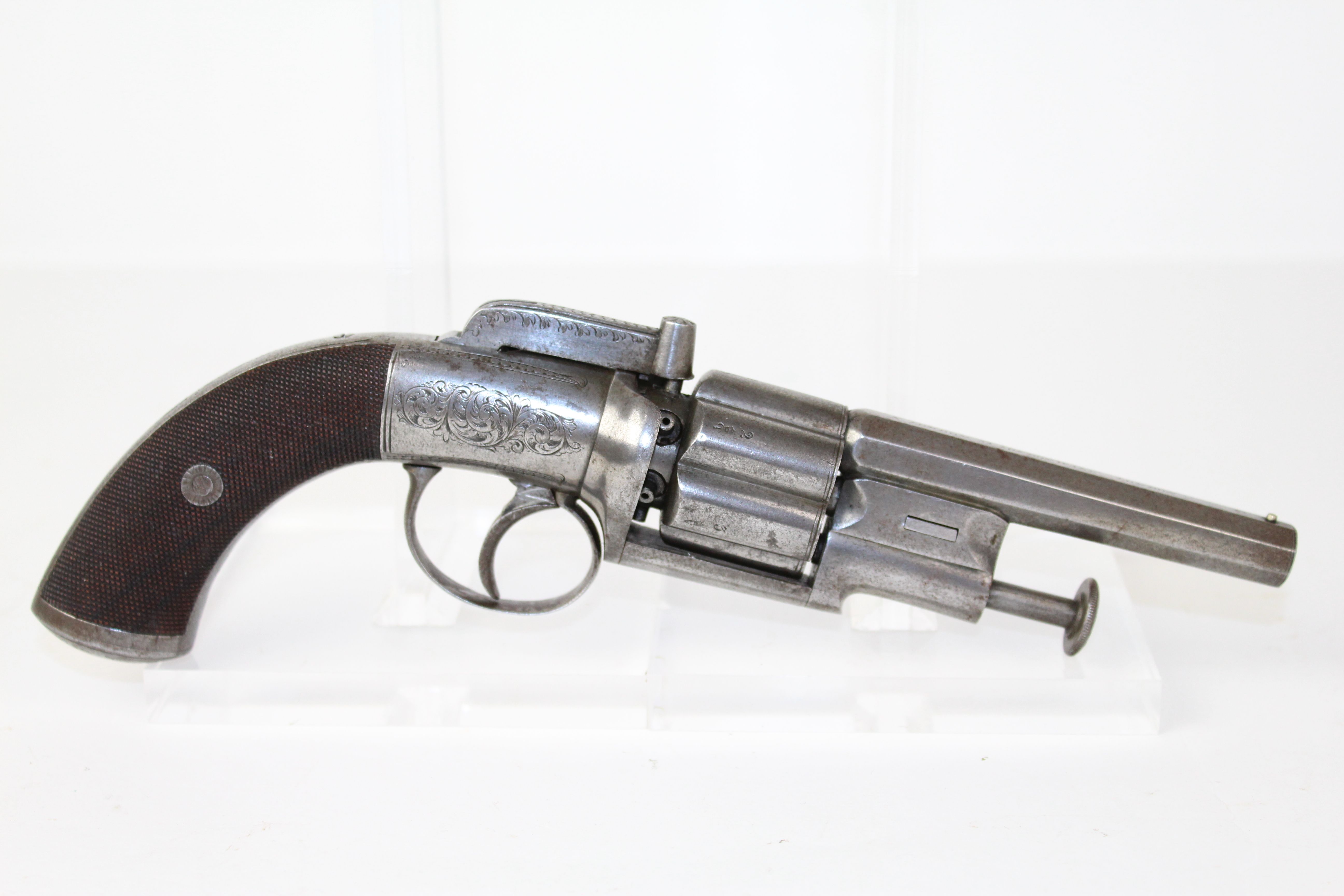 Rare Early Double Action Revolver British English Edward London Wall 51 ...