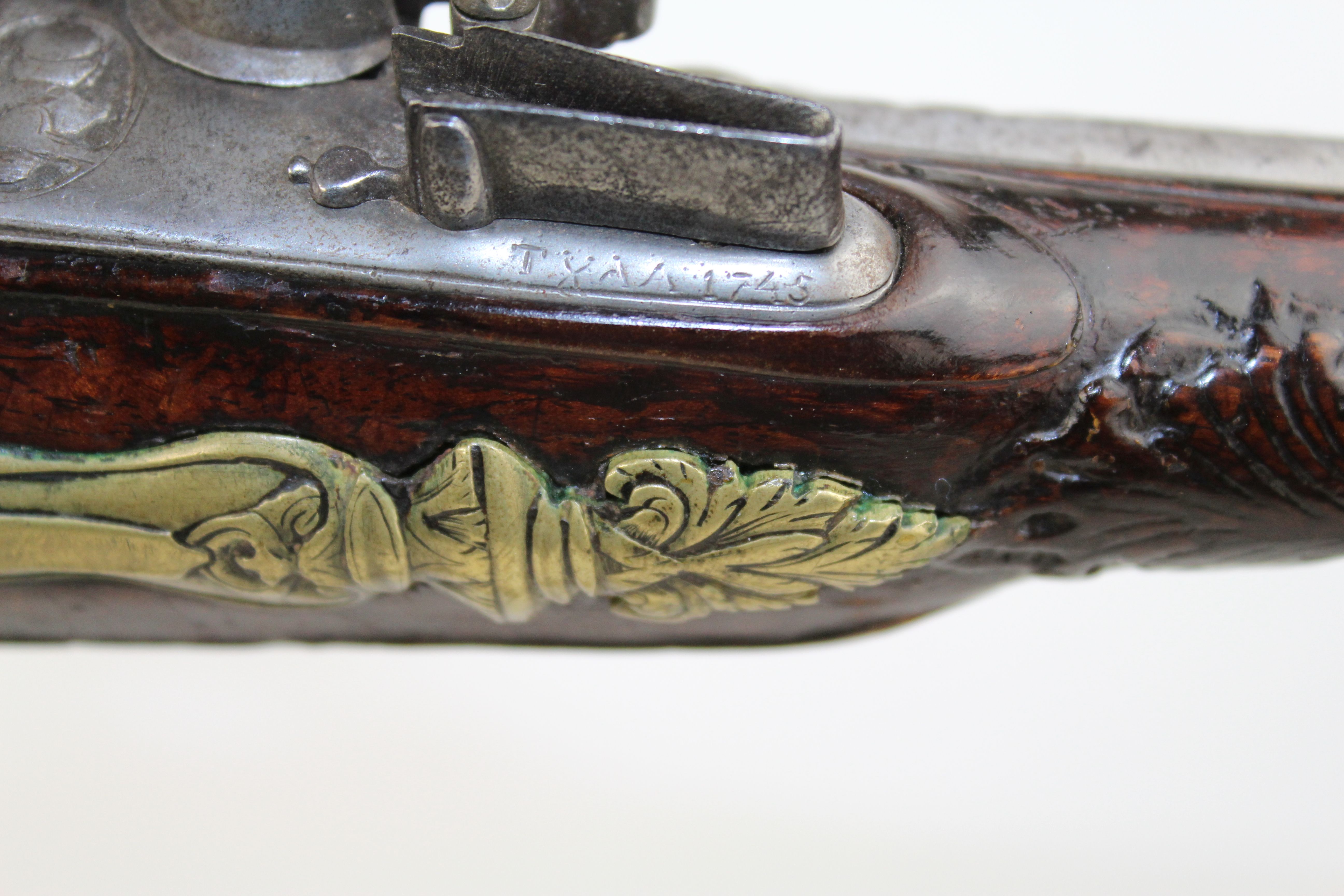 Engraved Flintlock Pistol C&R Antique017 | Ancestry Guns