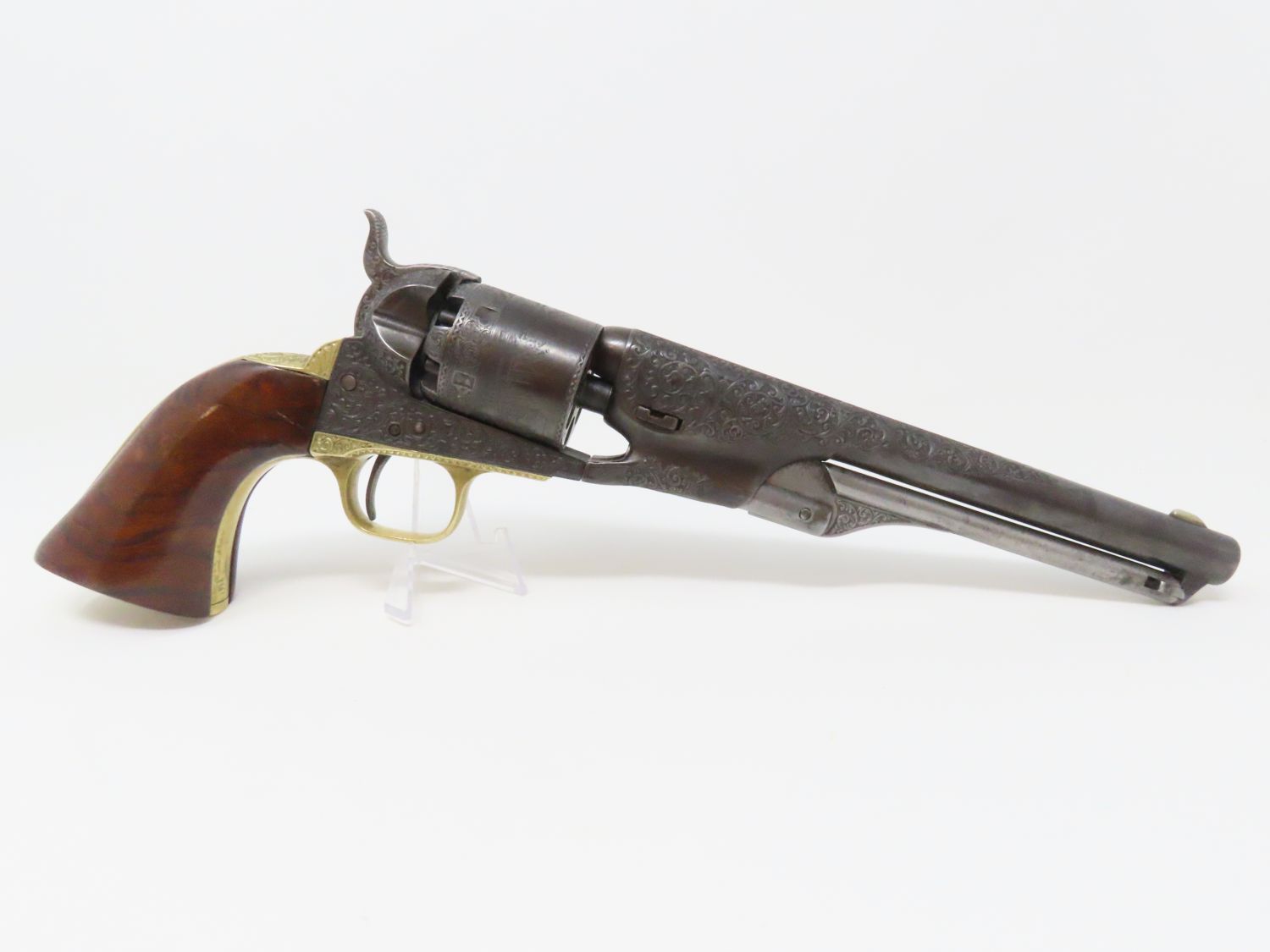 Engraved Colt Model 1861 Navy Revolver 6.29 C&R Antique019 | Ancestry Guns