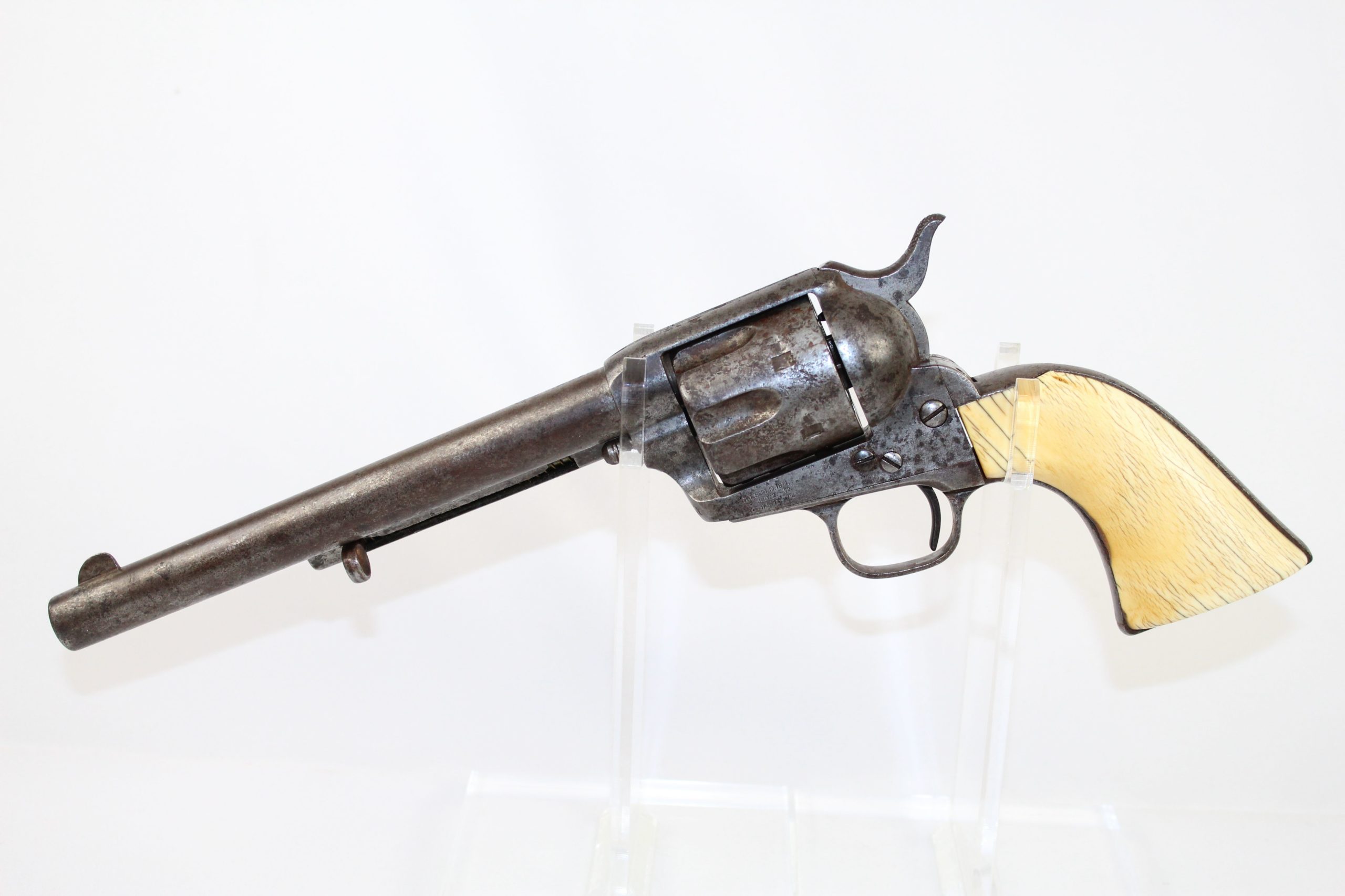 Ivory Grip Samuel Colt 1873 .45 Long SAA Single Action Army Revolver ...