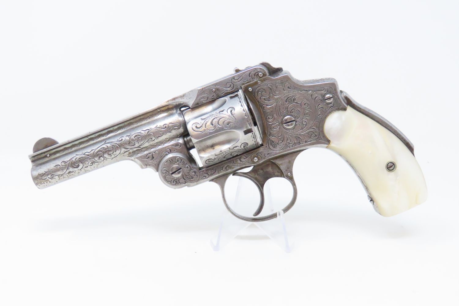 Engraved Smith & Wesson .38 Safety Hammerless Second MOdel Revolver ...