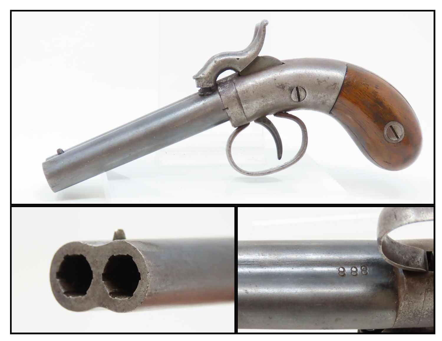 Allen & Thurber Double Barrel Single Trigger Pistol 4.13.21 C&R Antique ...