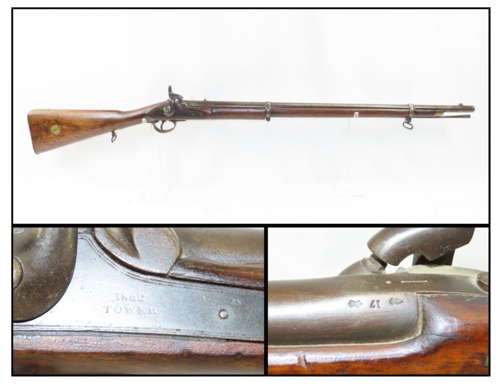 Commercial Pattern 1859 India Service Percussion Musket with Bayonet 8. ...