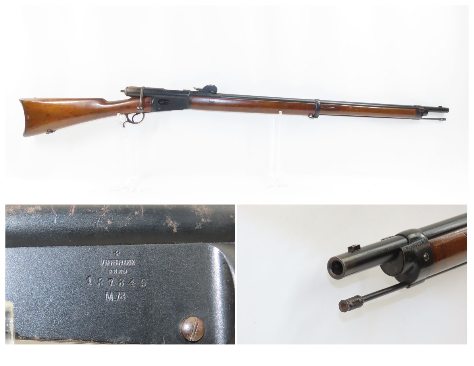 Swiss Waffenfabrik Bern Vetterli M78 Bolt Action Rifle 1.31.22 C ...