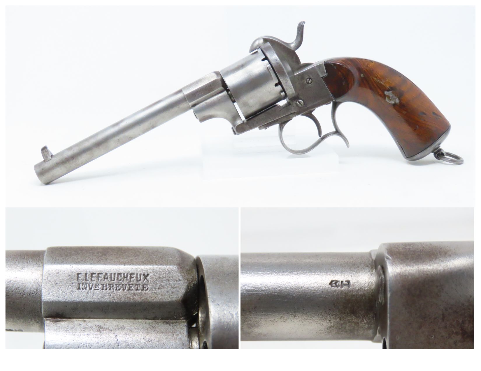 Lefaucheux Brevet Modl 1854 Single Action Revolver 1.13.22 C ...