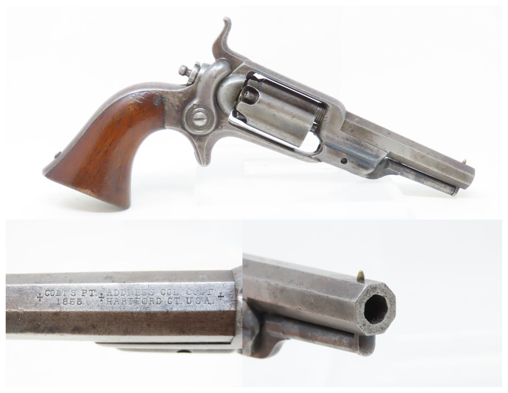 Colt Model 1855 Side Hammer Root Pocket Revolver 6.02.22 C&RAntique001 ...