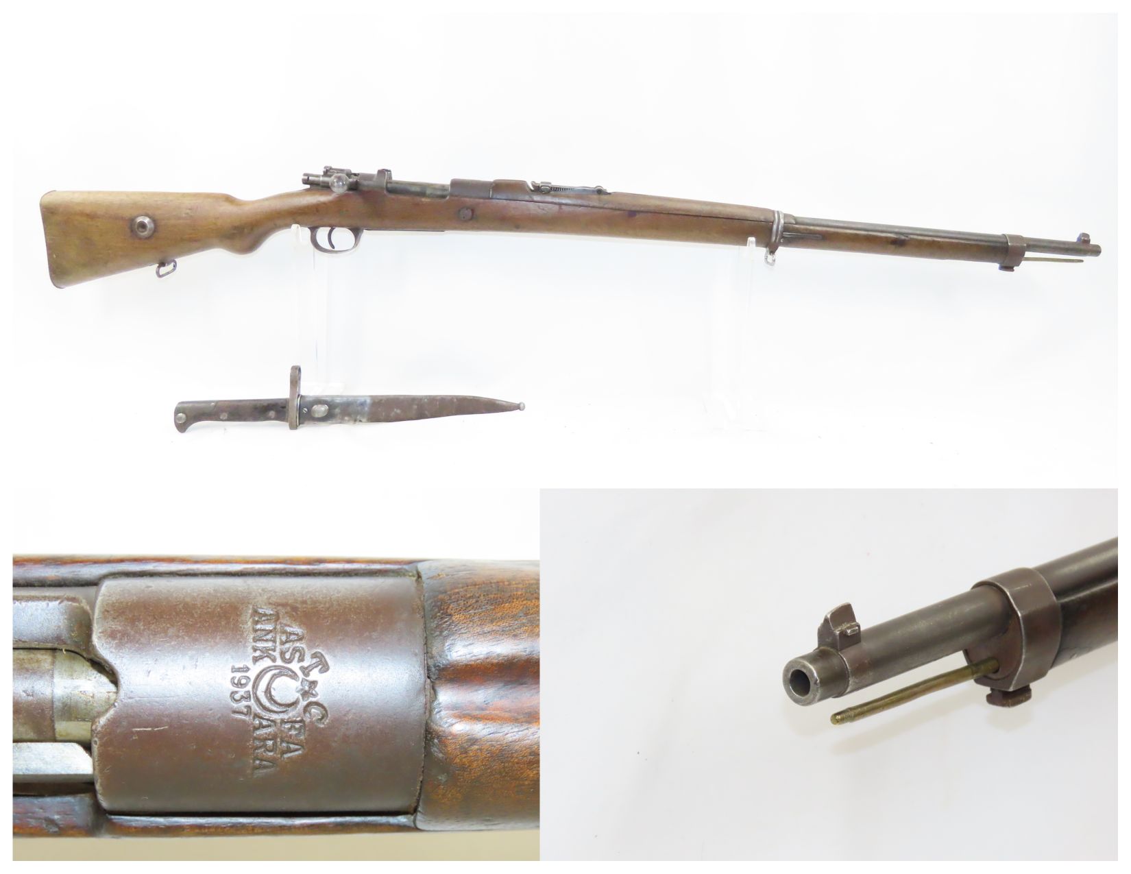 Turkish Ankara Model 1903 38 mauser Rifle with bayonet 6.23 C ...