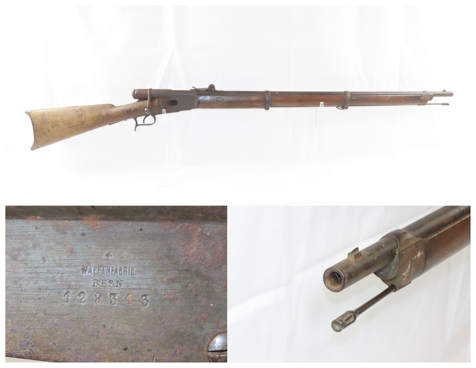 Swiss Waffenfabrik Bern Model 1869 71 Vetterli Rifle 11.7 C&RAntique001 ...