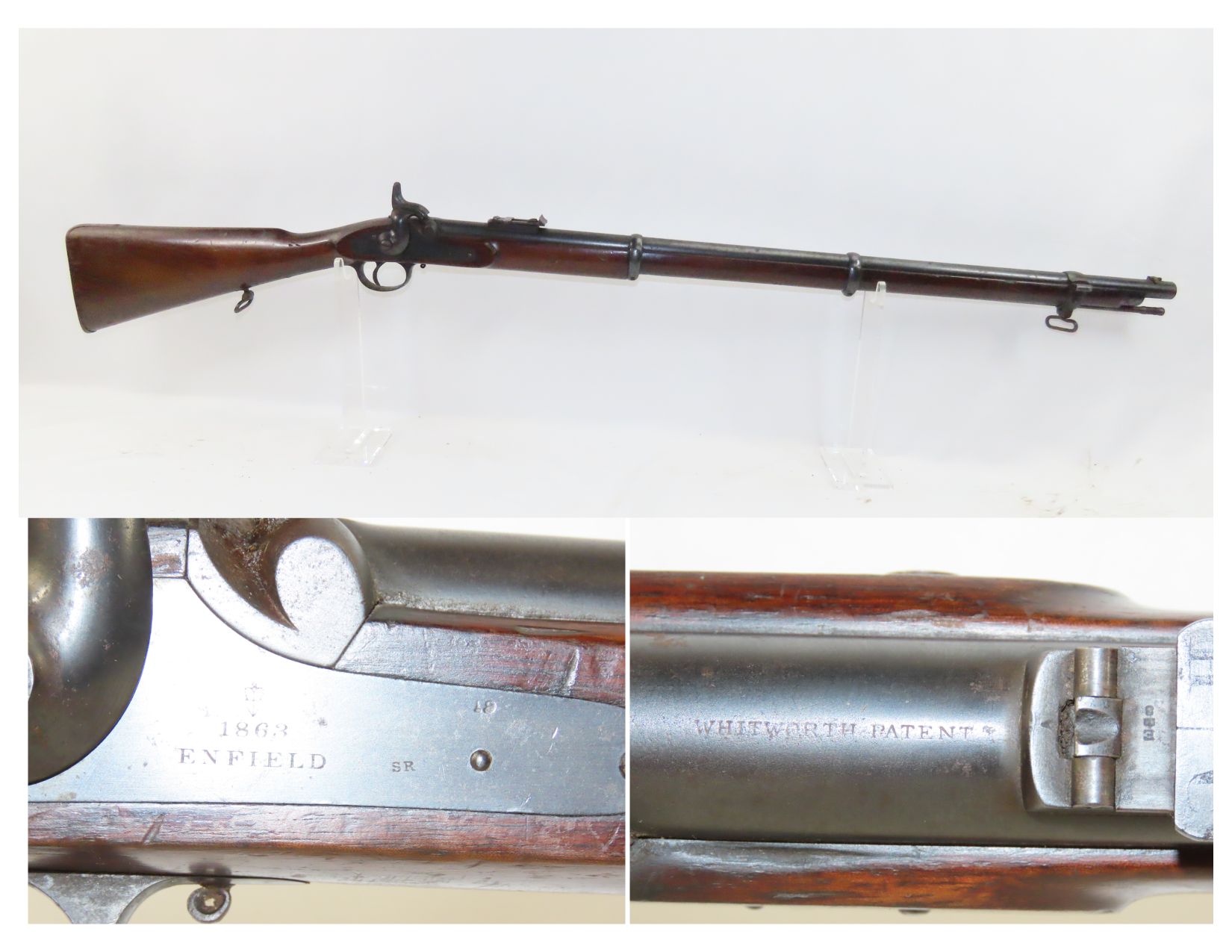 Civil War British Enfield Whitworth Pattern 1863 Rifle Musket Dated 