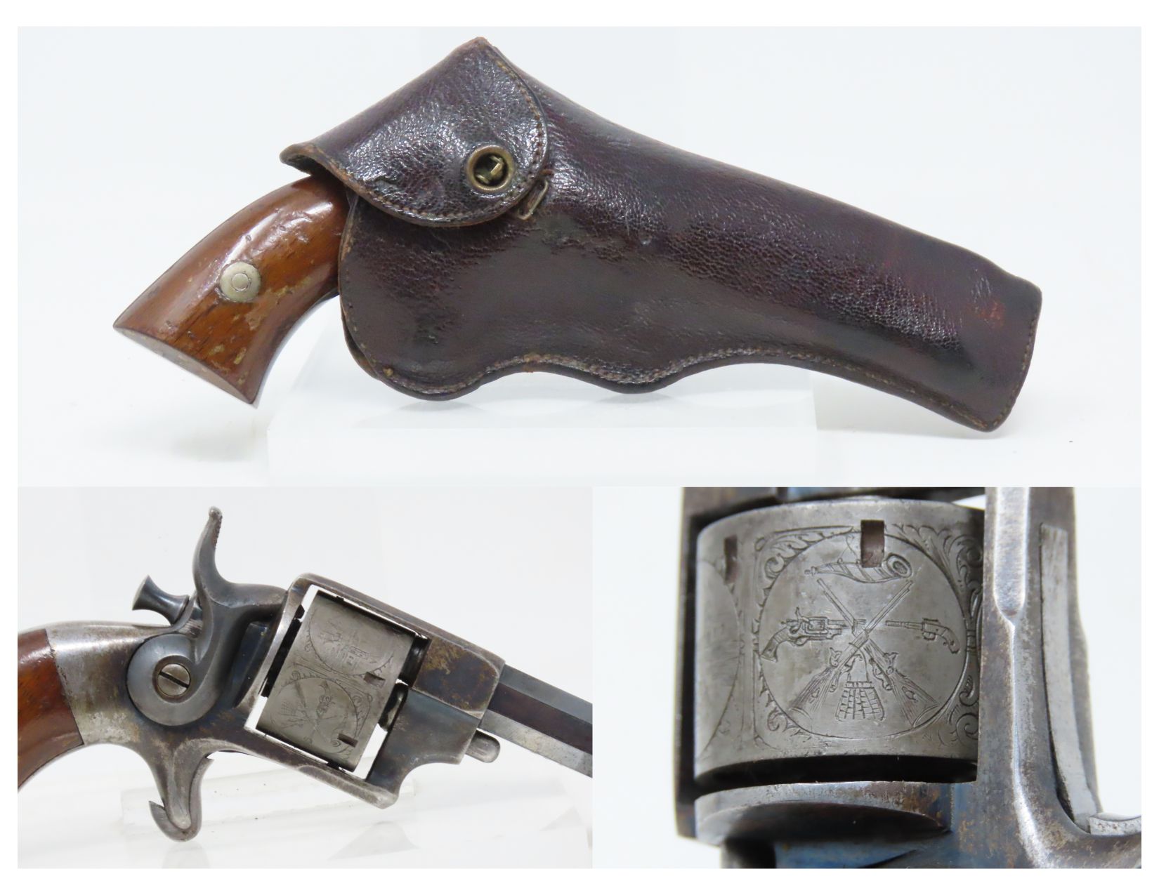 ALLEN & WHEELOCK 22 Short SIDEHAMMER Revolver PERIOD LEATHER