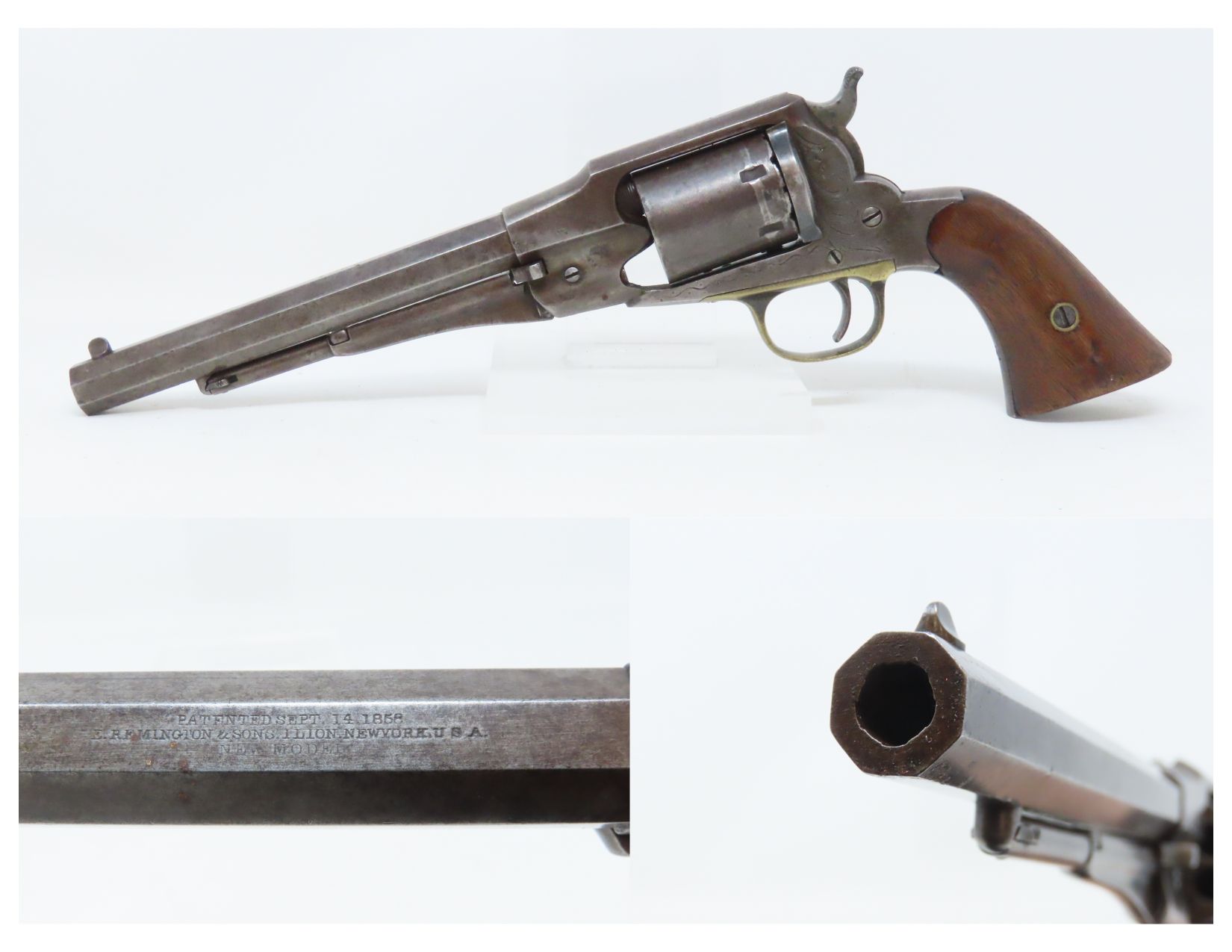 Early 1870s ENGRAVED Antique REMINGTON .38 Cartridge Conversion NAVY ...