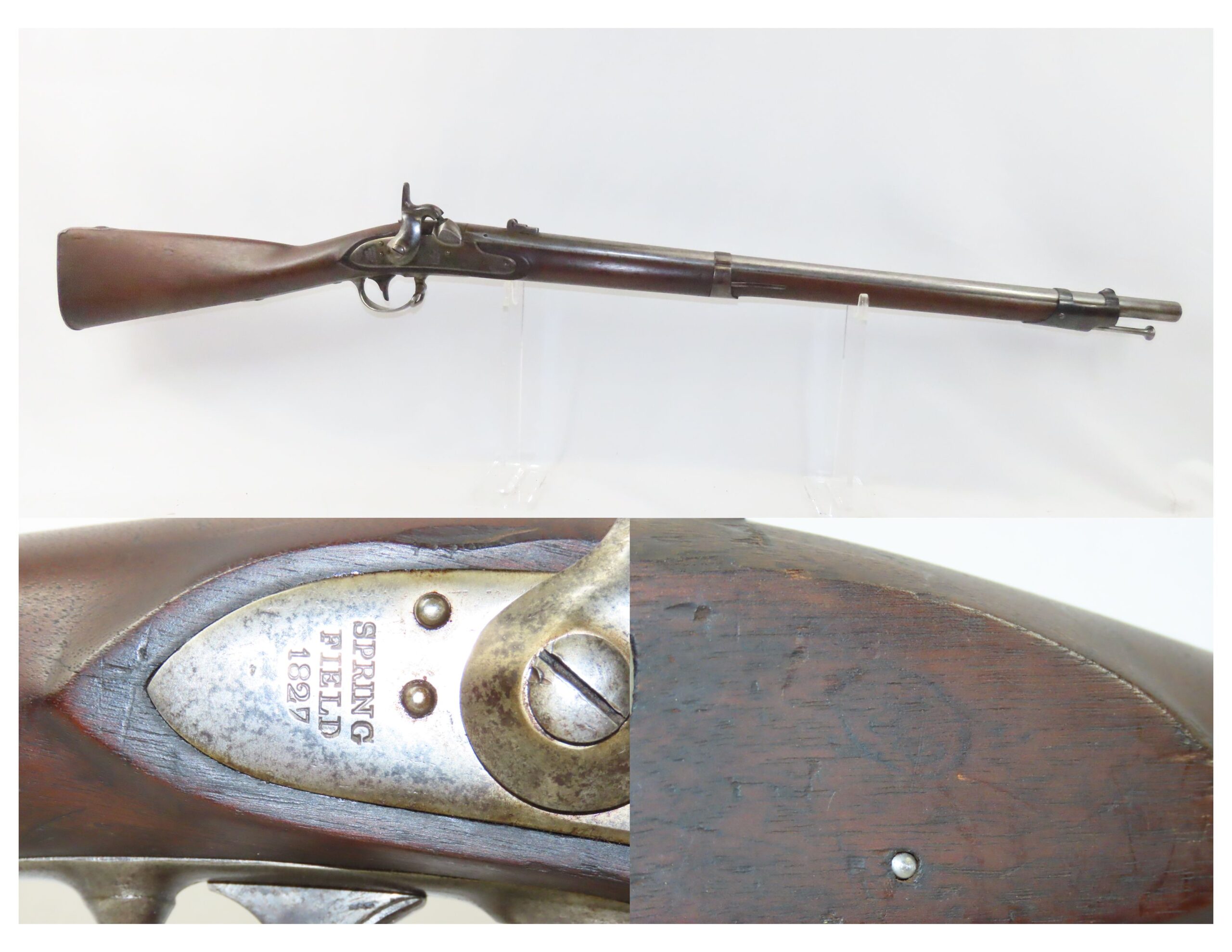 c1827/1862 HEWES & PHILLIPS SPRINGFIELD M1816 Musket .69 CIVIL WAR ...