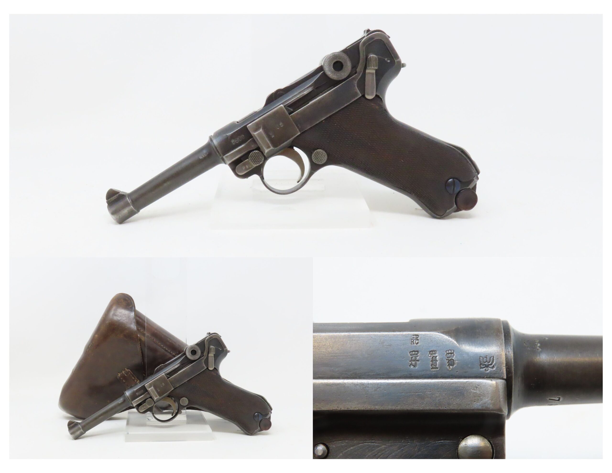 Erfurt 1917 Dated Death’s Head Marked Luger Semi Automatic Pistol Rig 5 ...