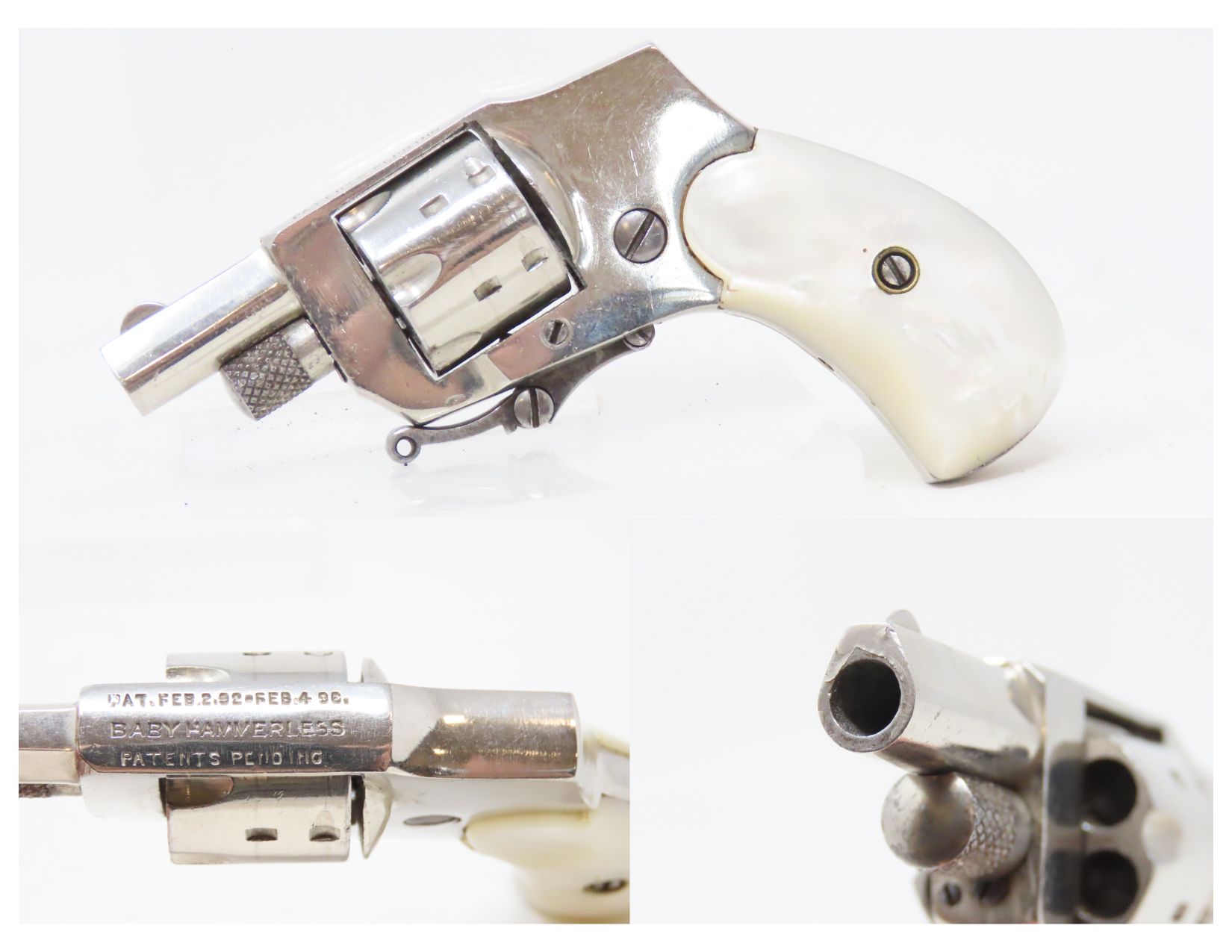 Sedgley baby Hammerless Double Action Revolver with Pearl Grips 5.5  C&RAntique001 | Ancestry Guns